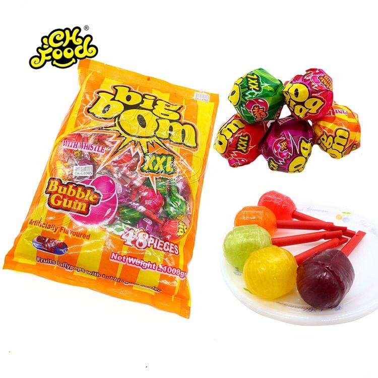 CHFOOD Pin Pop Fruit flavour lollipop with bubble gum CH-L0365